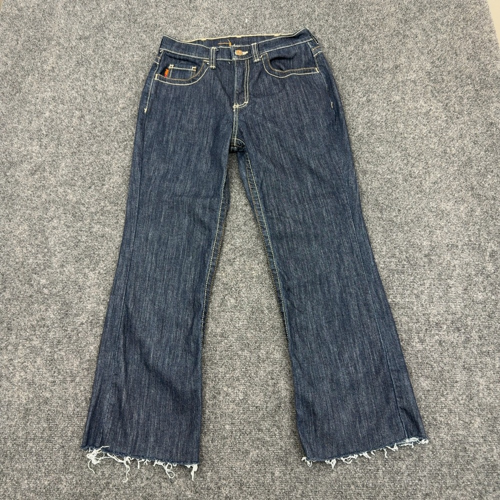 Timberland PRO Jeans Women 10 Denim Flame Resistant Bootcut Raw Hem Workwear